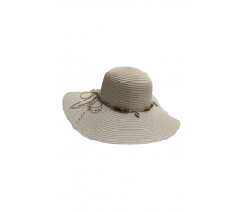Doğal İpli ve Taş Süslemeli Hasır Şapka